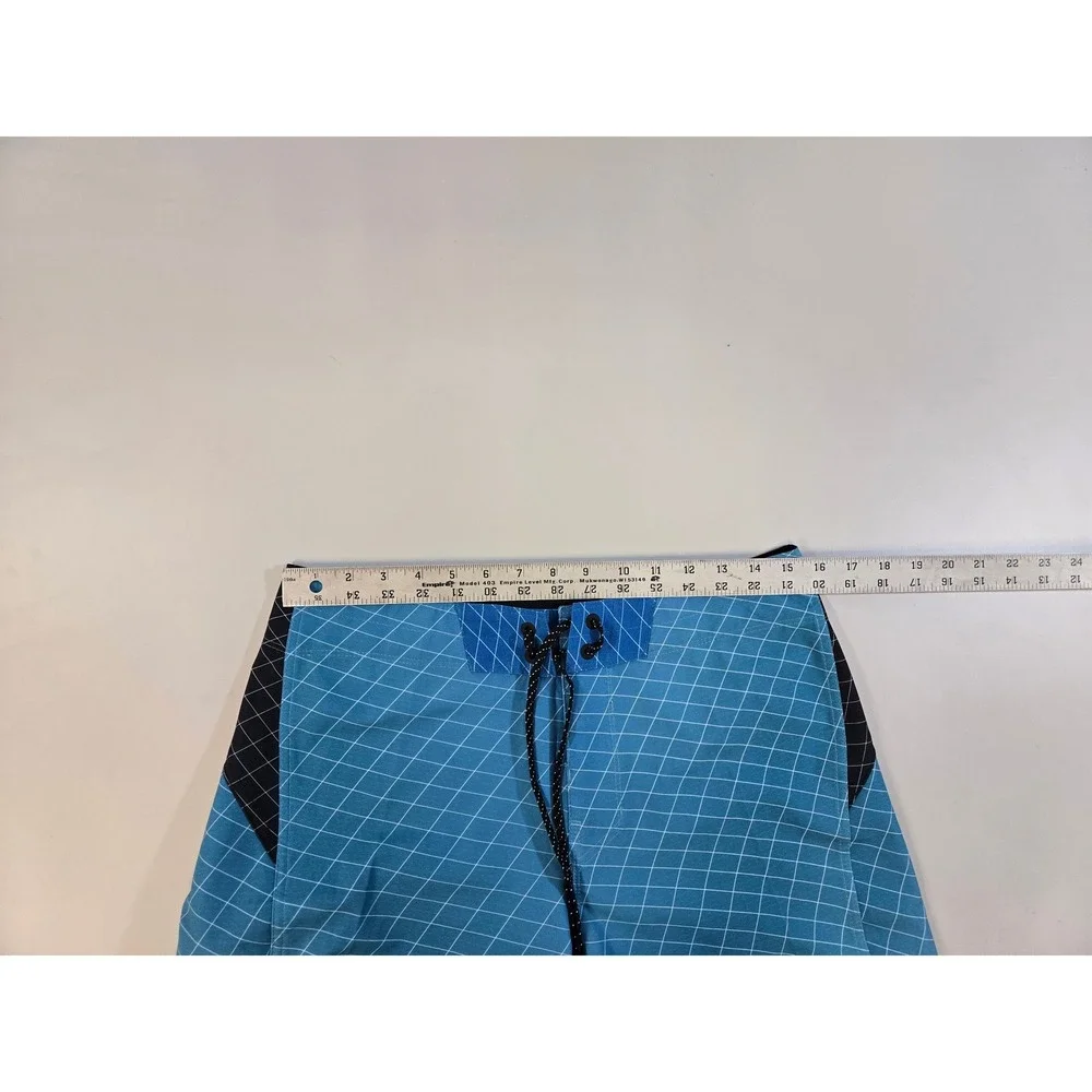 Billabong Upcycler Fluid Pro‎ Board Shorts Mens 30 Blue Black Grid Swim Trunks